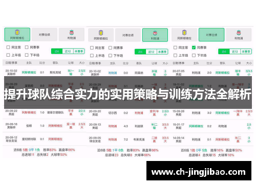 提升球队综合实力的实用策略与训练方法全解析